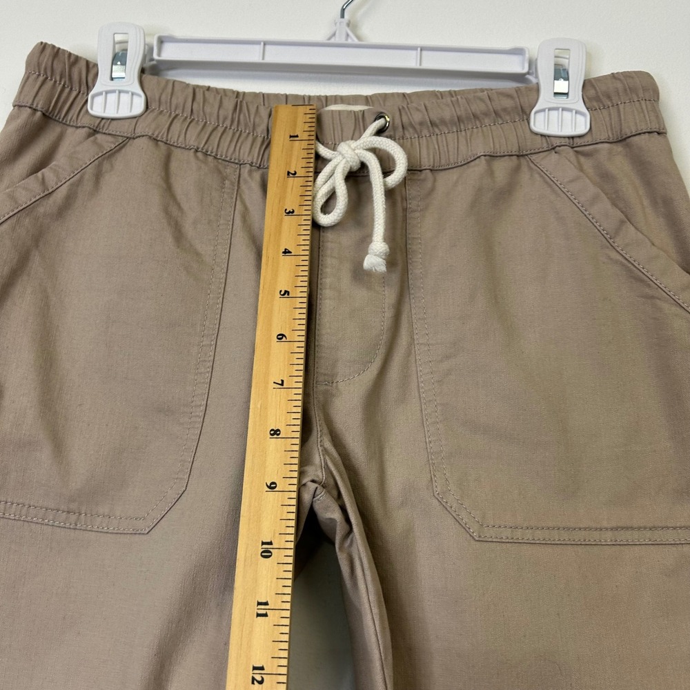 Pact Organic Woven Khaki Roll Cuff Pants Women's Small Tan - Picture 6 of 10